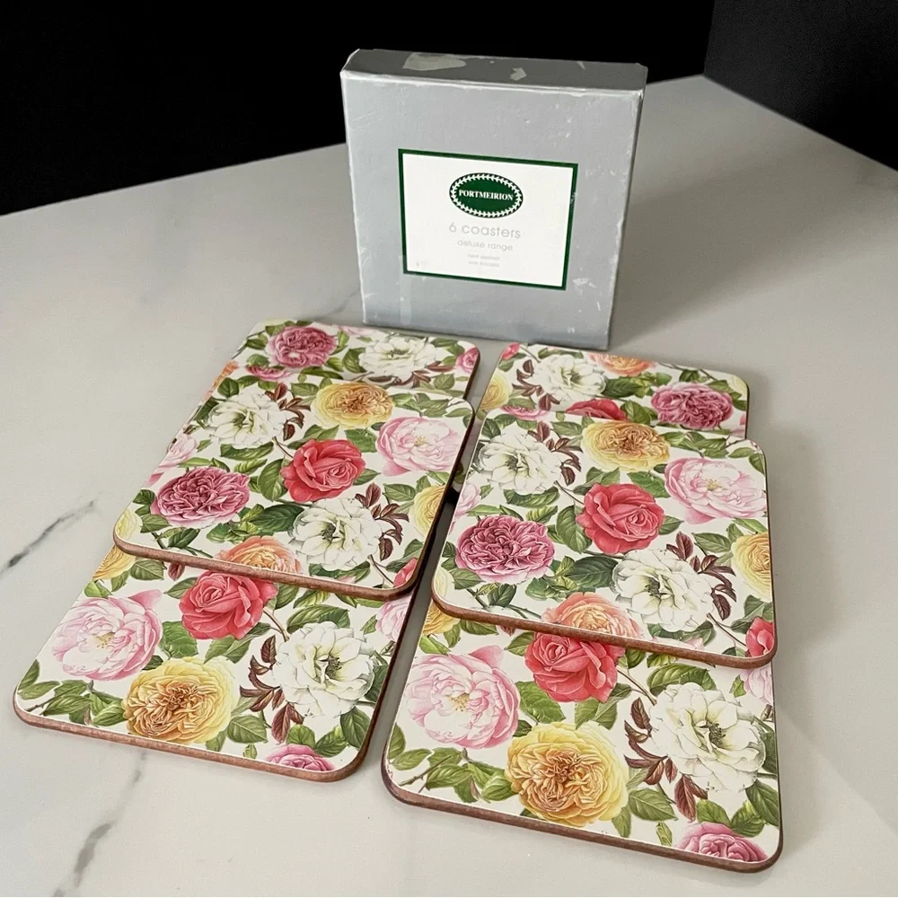 SET of 6 Rose Coasters by Portmeirion